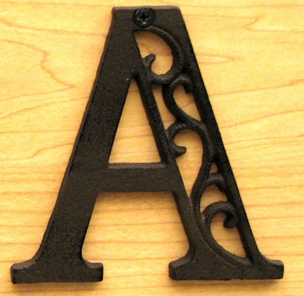 Cast Iron Ornate Letter "A" 4 5/8"tall Raw Cast Iron Ready for Paint 0184-0557-A